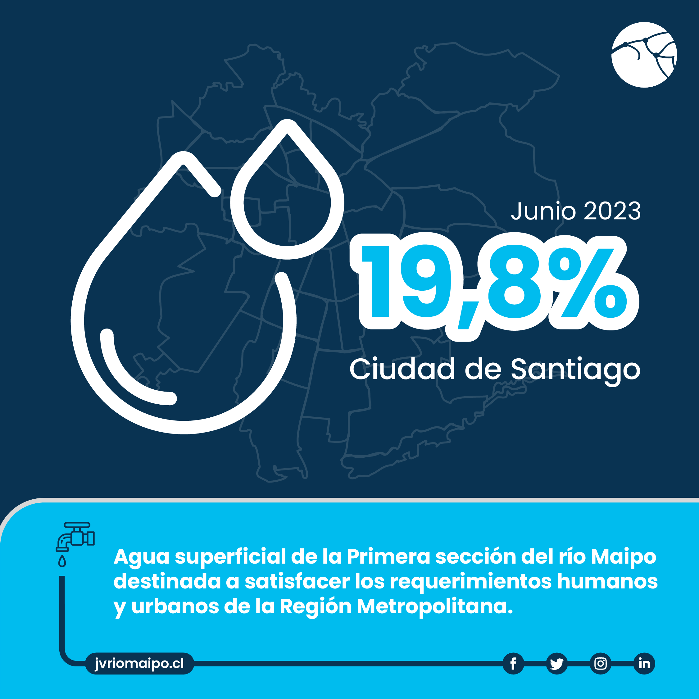 Aporte Regantes Maipo a Aguas Andinas JUNIO 2023