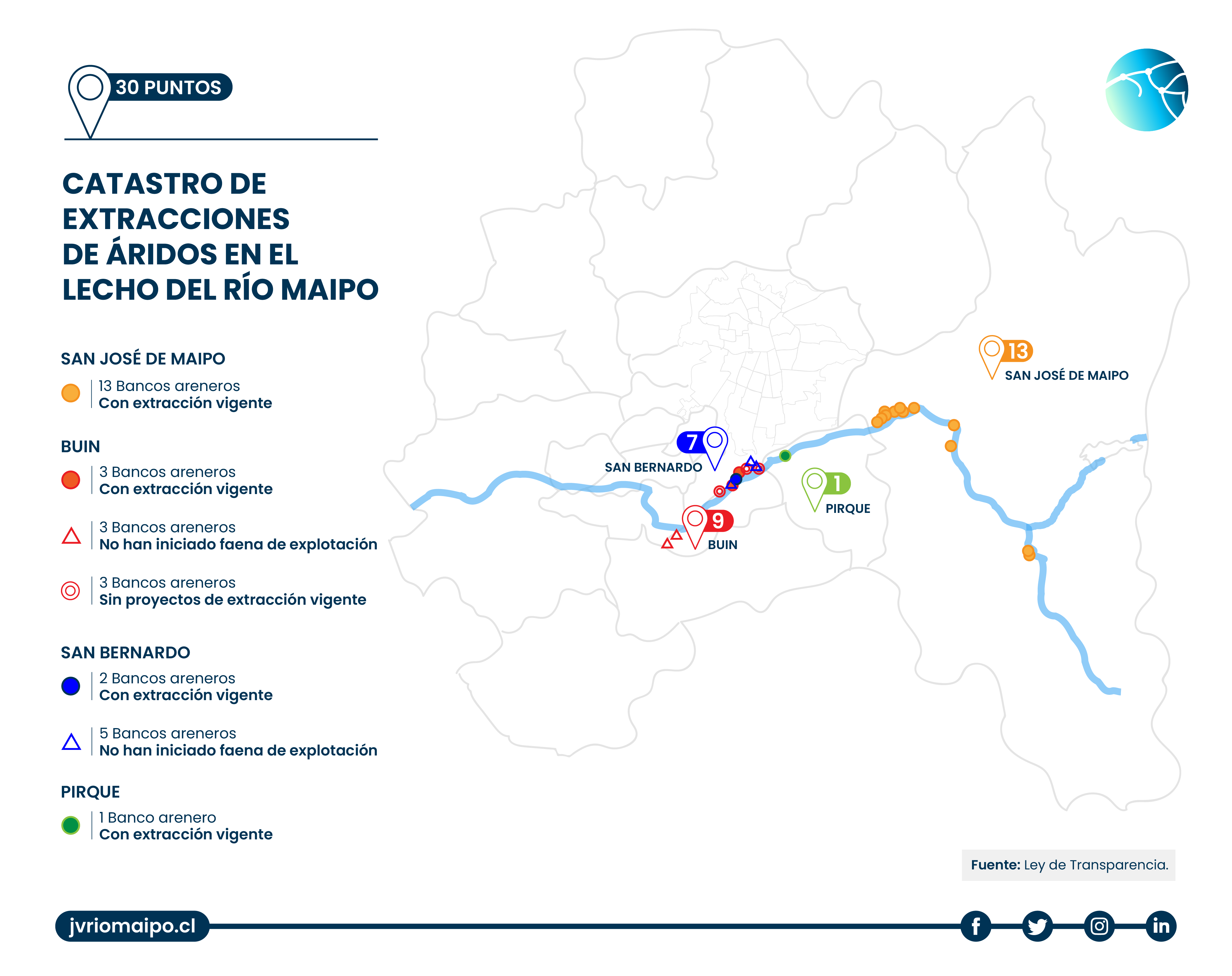 MAPA EXTRACCION DE ARIDOS RM MAIPO